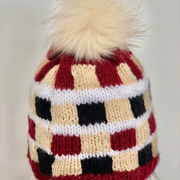 Hand Knits 2 Love Beanie Hat Plaid Check Designer main image 7